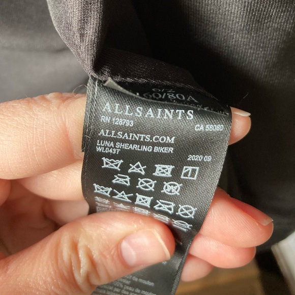 All Saints Luna Shearling Biker Jacket - Picture 12 of 15